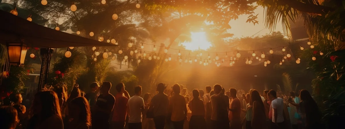Group attending a backyard party.