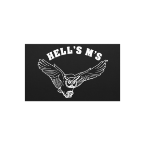 7.5" by 4.5" car magnet with HELL's M's logo