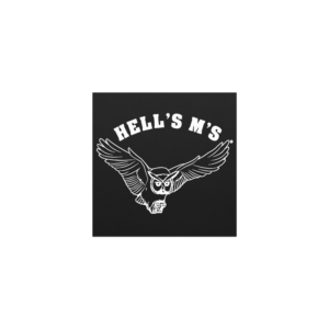 5.5" by 5.5" car magnet with HELL's M's logo