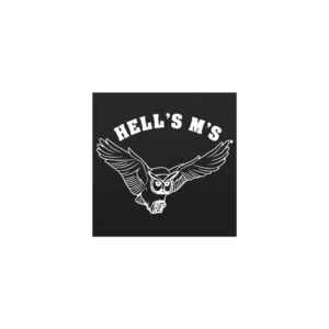 5.5" by 5.5" car magnet with HELL's M's logo